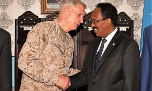 AFRICOM, CJTF-HOA Commanders meet with Somalia President