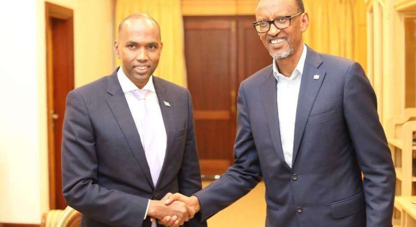 Ra’iisul Wasaare Xasan Cali Khayre oo La Kulmay Madaxweyne Paul Kagame