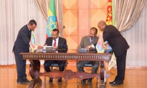 Xoghayaha Guud Ee QM Iyo Ra’isul-Wasaraaha Ethiopia Oo Kulan Ka Yeeshay Xaalladda Somalia Iyo Heshiiskii Eritrea