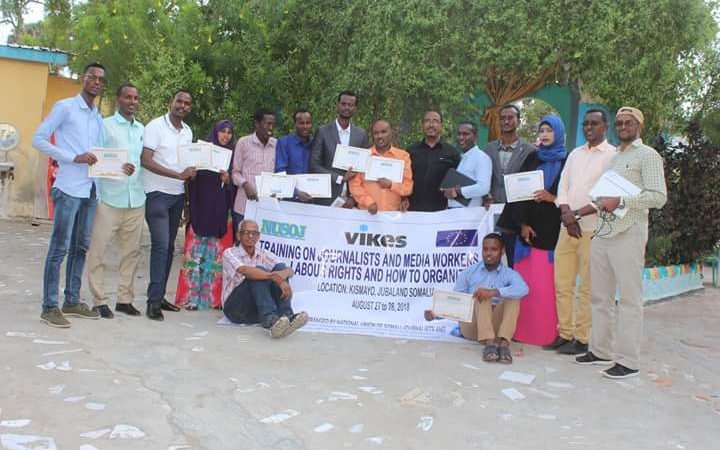 NUSOJ and VIKES conduct media workers labour rights training in Kismayo