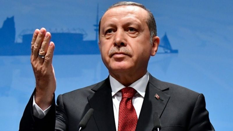 Erdogan oo sheegay in  Mareykanka uu taageerayo argagixisada isla markaana uu garab siinayo maleeshiyaadka Kurdiyiinta